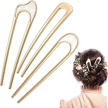 6 Stück U-förmige Haarnadeln Aus Metall – Französischer Vintage-Stil, Für Dutt & Hochsteckfrisuren