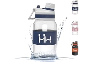 HoneyHolly Gourde Sport, 500ML Bouteille d'eau Enfant, Couvercle étanche avec dessus rabattable et Paille, 2 choix de boissons, sans BPA, Réutilisable, Convient pour Le Camping, Le Cyclisme, l'école