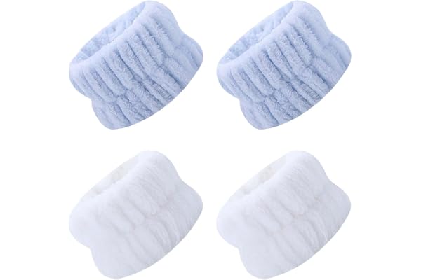 Zimoer Set de Bandeau et Bracelets de Lavage de Visage,Bandeaux de Spa Facial,Bandeau de Maquillage Bandeau de Visage Serre-Tête de Lavage de Visage