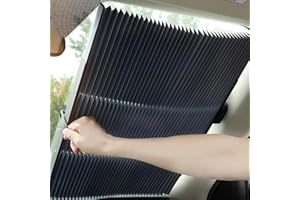 Foribyw, Car Windscreen Sun Shade 145-180CM Retractable Visor Cover Collapsible Auto Windshield Sunshade Reusable Insulated Windshield Sun Protector for Car Vehicle(65cm)