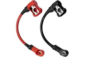 CHENGPI 4 AWG Batteriekabel Set mit 3/8 Verzinnten Kupferlamellen und Klemme, mit Schutzabdeckung, passend für Autos, Schiffe, Solarstrom, ATV, RV, 60cm