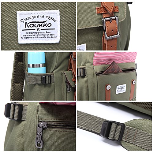 Rucksack Damen Herren Studenten Backpack KAUKKO 17 Zoll Laptop Rucksack für 15″ Notebook Lässiger Daypacks Schüler Backpacks Schultaschen of 2 Side Pockets für Wandern Reisen Camping - 5
