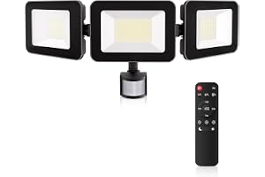 MEIKEE 100W LED-strålkastare med rörelsesensor Fjärrkontroll 9600LM 6500K dagsljusvit PIR-strålkastare Utomhusbruk 4 lägen Ti