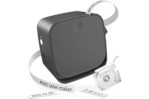 Goknu Impresora de Etiquetas Bluetooth, Etiquetadora Adhesivas Termica,M960 Impresora de Pegatinas Portátil para Movil Hogar Casa Ropa Textil,Etiquetadora sin Tinta Compatible con Android Y iOS