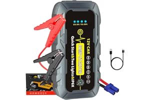MAPASU Jump Starter Power Pack, Portable 12V Battery Booster with Jump Leads, Emergency Battery Car Jump Starter Power Bank for Up to 6.0L Petrol, 4.0L Diesel