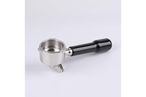 CAPFEI Porte-filtre 51 mm 3 oreilles avec double bec pour Delonghi Dedica EC680/EC685/EC785/EC820/EC850/EC860, panier filtrant avec poignée ABS et porte-filtre en acier inoxydable, noir
