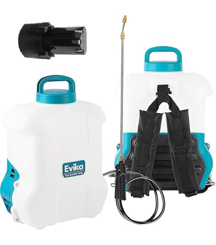 Akku Drucksprüher 10 Liter inkl. Li-Ion Batterie und Ladegerät, für Garten/Weingut/Rasen, Rückenspritze Akku mit 110cm Teleskop-Sprühlanze, Unkrautspritze mit Messingdüse Garten