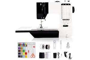 SMOCTAR Sewing Machine with Extension Table, Portable Mini Sewing Machine for Beginners and Kids, Electric 38 Stitching Sewing Machines for Adults Adjustable Speed with Foot Pedal & Sewing Kit