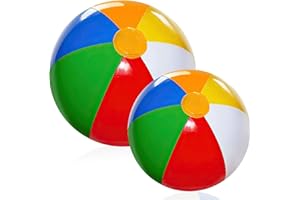 HFMYGS 2 Pcs Beach Ball, Beach Balls Inflatable, 27cm and 22cm Swimming Pool for Summer Water Games, Birthday Party Supplies Combo Set, Outdoor Activity Water Games