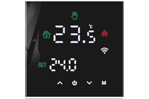 MincoHome Smart Thermostat Touch Screen WiFi Enabled Programmable Temperature Control For Electric Heating/Gas Boiler Save Energy (Black Electric Heating)