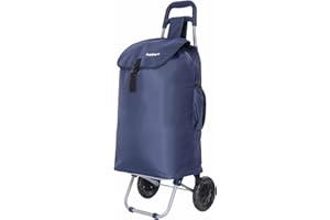 Hoppa 57Ltr Lightweight Shopping Trolley 2024 Model, Hard Wearing & Foldaway for Easy Storage With 1 years Guarantee(Navy)