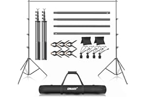 EMART Foto Hintergrund Ständer Kit, 3m x 3,6m Verstellbares Fotostudio Hintergrundständer, Hintergrundsystem für Fotografie, Video, Porträt und Produktfotografie