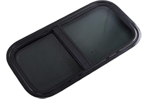 FOLOSAFENAR RV Window, Tempered Glass Vertical Horizontal Sliding Keep Bugs Out Long Lasting Replacement Parts 600x300mm Trailer Window for Motorhome Campervan