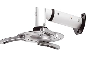 myWall H16-5L - Supporto da parete per proiettore (portata 35 cm, distanza dal soffitto 260/335 mm), colore: Argento