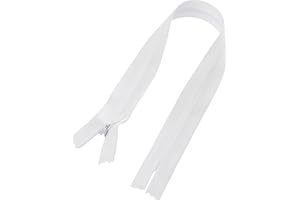 AERZETIX - C60891 - Lot de 10 Fermetures éclair invisibles 30 cm non-séparables - fermeture à glissière crémaillère - couleur blanc - maroquinerie jean pantalon robe jupe couture vêtement