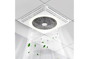 LUMOSMART Smart Fan Light Ceiling Dimmable with Exhaust Square Large Fans Lights with Remote Control 3 Color 6 Speed 44W Led Panel Ceiling Light for Office Living Room Hallway (600mm x 600mm)