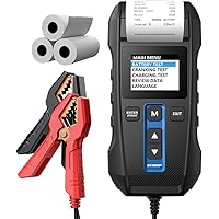 12V/24V Batterietester mit eingebautem Drucker-TOPDON BT300P, 100-2000 CCA Automatischer Lasttester für Batterie-/Anlass-/Lad