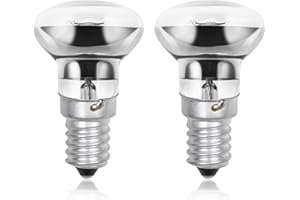 Klarlight Bombillas de lámpara de lava R39 E14 de 40W, rosca Edison pequeña, SES Reflector Spot de lava, luz blanca cálida de 2800 K, bombilla R39, regulable, 4 unidades