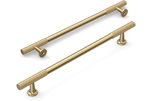 Amerdeco 10 Pack Champagne Bronze Cabinet Pulls 7.5 Inch(192mm) Hole Centers Kitchen Cabinet Handles Solid Zinc Alloy Cabinet Hardware Drawer Pulls AM020