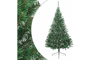 vidaXL Halv plastgran med fot grön 180 cm PVC