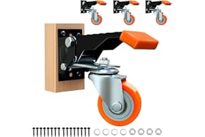 IQWTU Rotelle per banco da lavoro da 65 mm, set da 4 ruote per il trasporto fino a 400 kg, ruote girevoli con funzione di sollevamento e abbassamento per banchi da lavoro, macchine, tavoli