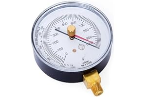 3S SuperSamaStore Vacuometro Vuotometro Professionale, Diametro 80 Millimetri, 0/1000 Mbar, Attacco Radiale