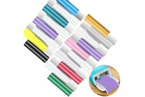 ZINUEEN Smart Vinyl Permanent für Cricut Joy 12 Stück Vinyl Plotter Film 14x30.5cm Plotterfolie Selbstklebend mit 6 Transferfolie Plotter Set für DIY Tassen, Autos, Banner, Dekoration