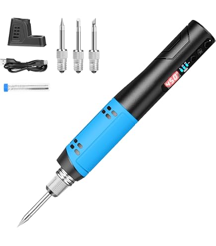 Fer à Souder Rechargeable Sans Fil - 1500mAh - 450°C Max - Avec Affichage