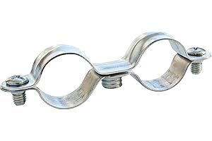 SOMATHERM FOR YOU, Collier de fixation double en acier nickelé pour tube Ø28 mm - Sachet de 10 pièces - Solution économique pour fixer 2 tubes rigides en toute sécurité