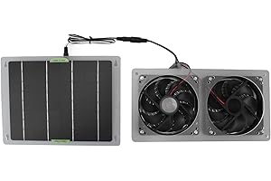 FOLOSAFENAR 100W Solar Powered Fan, Powerful Solar Fan Kit & Solar Powered Air Conditioner for Outside, Compact Solar Exhaust Fan & Chicken Coop Fan for Greenhouses, Doghouses, Sheds