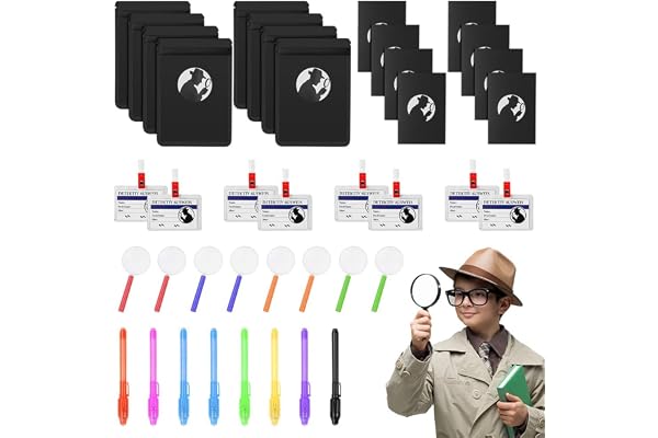 OSDUE Kits de détective espionnage pour Enfants, 56pcs Set d'explorateur avec Stylo Secret Carnet de Notes pour Anniversaire d'enfant Jeu de Rôle Cadeaux d'anniversaire pour Enfants