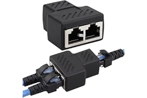 Violotoris Ethernet Splitter,Network Switch for Computer,Ethernet Cable Splitter Mini Plug Play 1 In 2 Out,Extension Cable Socket Coupler,Ethernet Cable Dual Socket Connector Adapter