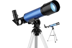 COWIEWIE Télescope pour Enfants avec à Ouverture de 50 mm et Focale de 360 mm, Portable Télescope Astronomique pour Enfants et Débutants avec Trépied