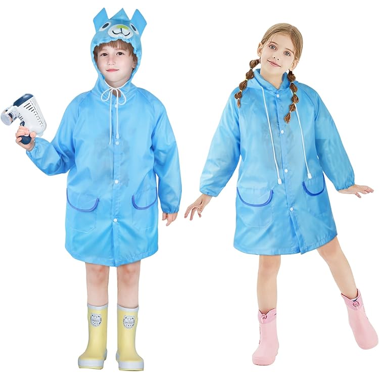 Impermeabile Bambini 2 Pezzi Riutilizzabile - Poncho Pioggia Trasparente Con Cappuccio Per Bimbi E Bambine, Leggero E Pratico Per Scuola, Gite E Festall - Foto 3
