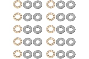 FTVOGUE 10 piezas de rodamiento de bolas de empuje Rodamiento de agujas Rodamientos de acero Arandelas axiales de bolas Rodamientos de acero planos en miniatura Set(F7-13M 7 * 13 * 4.5mm)