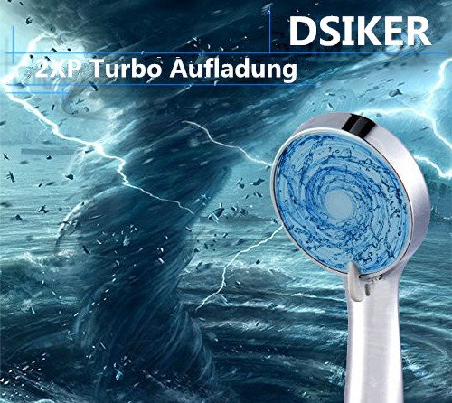 DSIKER® Handbrause Duschkopf Hochdruck-Wasser-Einsparung,leistungsstarke Dusche Spray gegen Niederdruck Wasserversorgung Pipeline,86.5 mm Größe 3 Jet Badezimmer Handdusche(Duschkopf + Schlauch) - 7