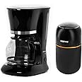 GEEPAS 1.5L Filter Coffee Machine & Coffee Grinder 80g Capacity Combo Set | 800W Coffee Maker for Instant Coffee, Espresso, Macchiato | 200W Electric Coffee Grinder for Dried Spice Nuts Herbs | Black