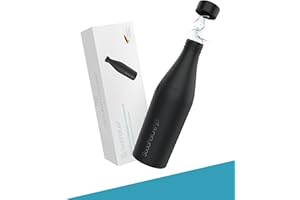 SodaNature® Premium 700ml Edelstahl Flasche für SodaStream Crystal | Zum Sprudeln geeignet, spülmaschinenfest & auslaufsicher | Zubehör für unterwegs inkl. edler Geschenkverpackung (Anthrazit)