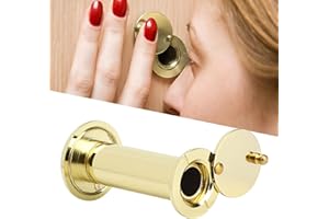 Qinlorgon Visore di Sicurezza a 220 Gradi, antifurto Visore di Sicurezza a 220 Gradi con Copertura Posteriore per Uso Domestico(16mm-Oro)