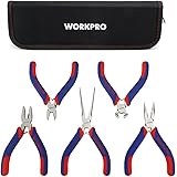 WORKPRO Mini Zangen Set Schmuckzange 5-teilig inkl. Linesman Zange, Spitzzange, Seitenschneider, Spitzzange mit Organizer-Tas