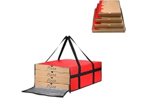 Xocome Grande Borsa Termica per Pizza, Picnic e Campeggio - Consegna di Cibo, Rosso, Modernità