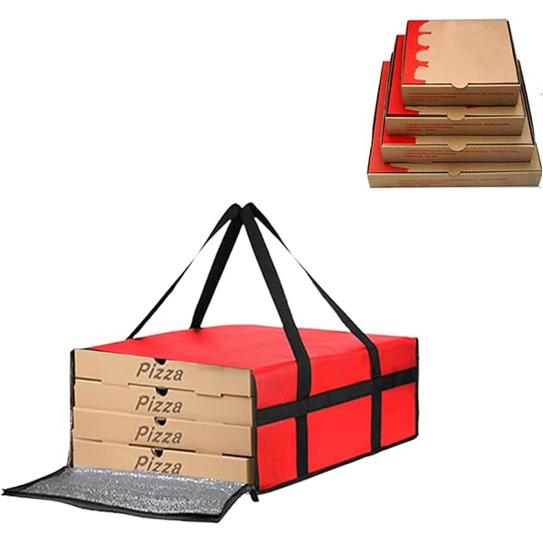 HENDI Pizza transport tas - 45 cm - Geïsoleerd - Zwart - Voor 4 pizza's