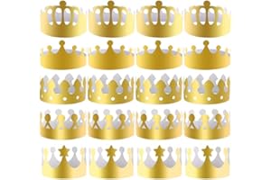 Yongbest Party Gold Kronen Hüte,30 Stück Gold Papier Party Kronen Goldene König Kronen für Party Geburtstagsfeier Baby-Dusche-Foto (5 Stile)
