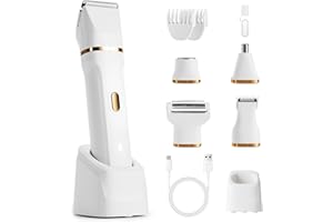 ‎JIANYANA jianyana Rasierer Damen, 5-In-1 Intimrasierer für Frauen IPX7 Wasserdicht Damenrasierer Elektrisch Gesichtshaarentferner Auswechselbare Klingenköpfe für Gesicht Beine Achseln Nase und Augenbrauen