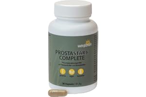 ‎WELLPURSAN GMBH Wellpursan Prostastark Complete – 90 Stück Prostata Kapseln mit Kürbiskernpulver, Sägepalmenextrakt und Granatapfelschale, Lycopin, Selen und Zink – 100% vegan und frei von Zusätzen