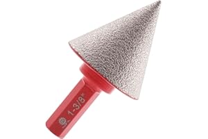 Brocas Chaflán Biselado Diamante 35mm - FOCSTOL Fresa Diamante con Mango Hexagonal para Agrandar y dar Forma Orificios Existentes en Azulejos para Porcelánico Cerámica Mármol Granito