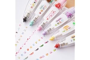 COKEEY 6PCS DIY Lace Decoration Tape Pen,Scrapbooking Stickers Diary Decor Tape, Creative Cartoon Pattern Decorative Tape for Kids or Adults Christmas Birthday Gift