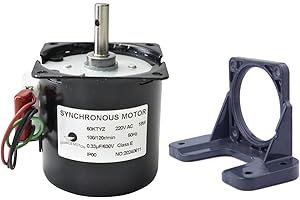 CHANCS 60KTYZ Motoriduttore sincrono AC 220-240V 100/120r/min CW/CCW con riduttore 1PC Supporto a sede fissa per il montaggio del riduttore Bracke
