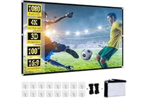 AiNinXun Schermo per Proiettore 100 Pollici Telo Proiettore Esterno 16:9 HD Anti Rughe Pieghevole Portatile Telo Proiettore Doppia Faccia Schermo Proiezione per Esterno Home Theater Ufficio Cinema