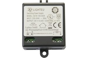 LIGHTEU, Zasilacz sterownika LED - 5W, 12V DC, 0.42A - Stałe napięcie do lamp LED, SC1E-120-0420